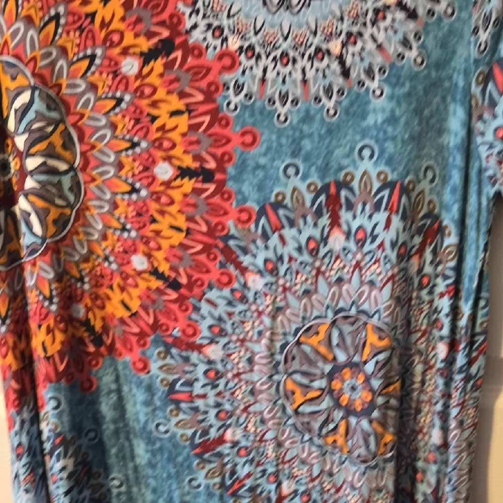 Colorful Patterned Midi Dress - Picture 3 of 4